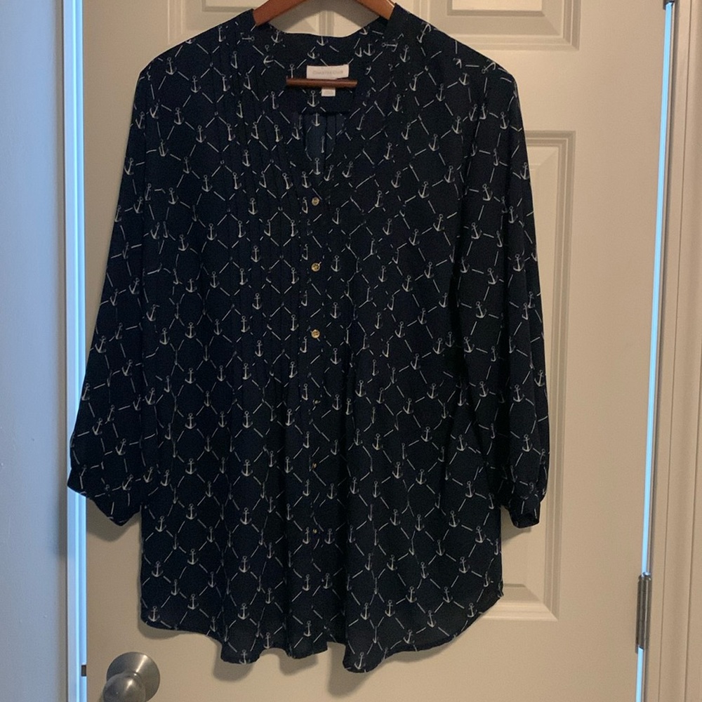 Navy blue anchor top